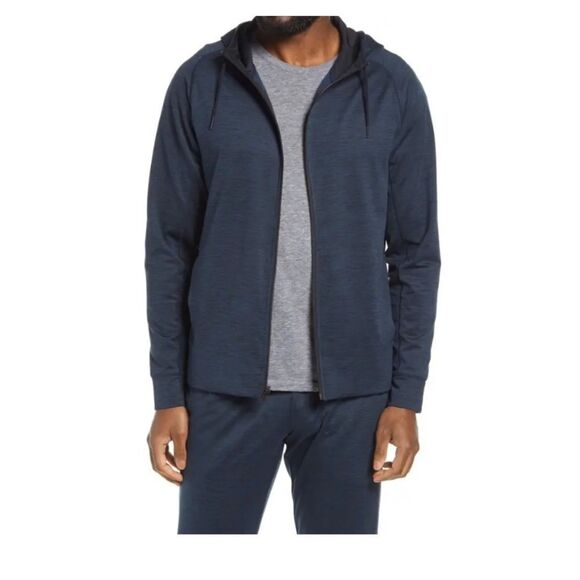 Zella pyrite zip hoodie in navy halite melange new no tags - Picture 1 of 8